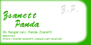 zsanett panda business card